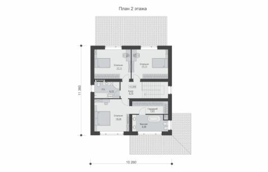 Двухэтажный дом с четырьмя спальнями и террасой